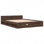 vidaXL Cadru de pat cu sertare, stejar maro, 150x200 cm lemn prelucrat