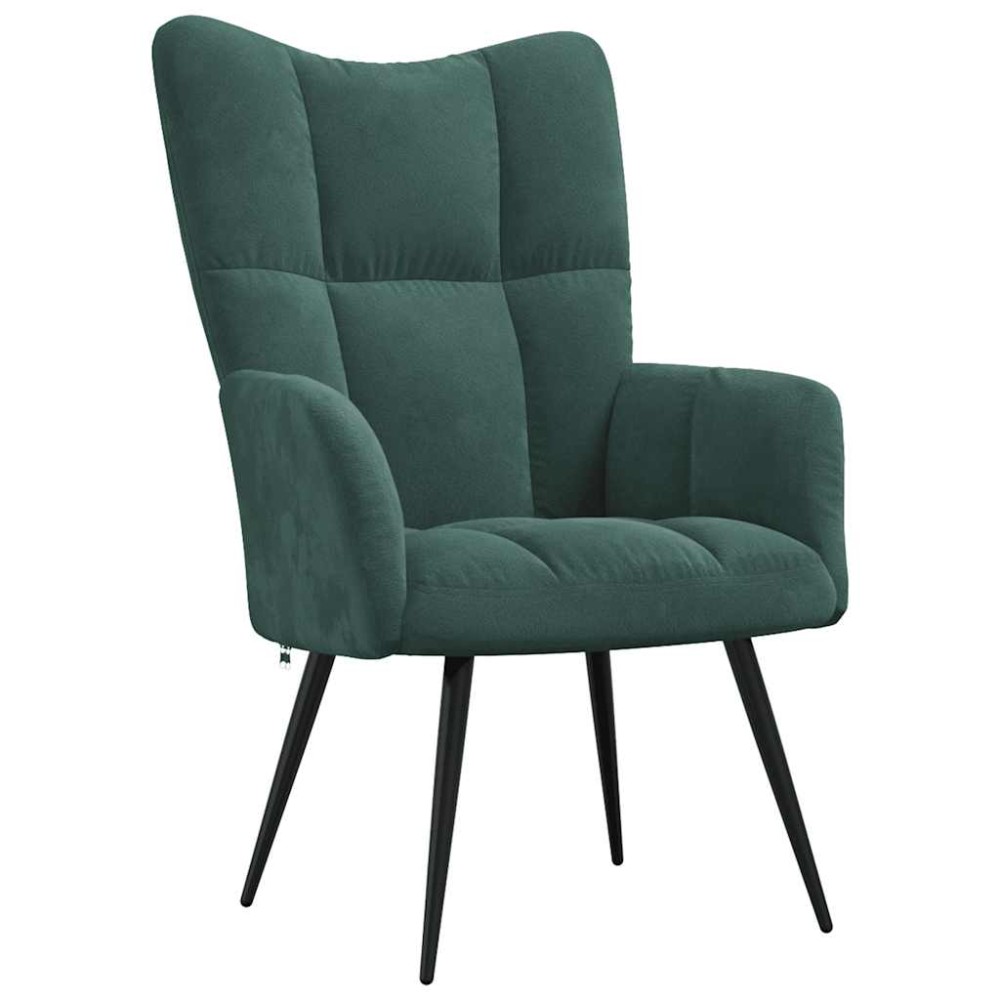 vidaXL Scaun de relaxare, verde închis, catifea