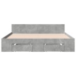 vidaXL Cadru de pat cu sertare, gri beton, 140x200 cm, lemn prelucrat vidaXL Cadru de pat cu sertare, gri beton, 140x200 cm, lemn prelucrat