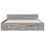 vidaXL Cadru de pat cu sertare gri sonoma 140x200 cm lemn prelucrat