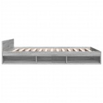 vidaXL Cadru de pat cu sertare gri sonoma 140x200 cm lemn prelucrat
