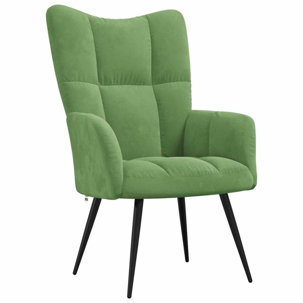 vidaXL Scaun de relaxare, verde deschis, catifea