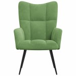 vidaXL Scaun de relaxare, verde deschis, catifea