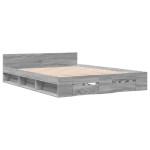 vidaXL Cadru de pat cu sertare gri sonoma 120x200 cm lemn prelucrat