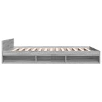 vidaXL Cadru de pat cu sertare gri sonoma 120x200 cm lemn prelucrat