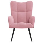 vidaXL Scaun de relaxare, roz, catifea vidaXL Scaun de relaxare, roz, catifea