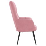 vidaXL Scaun de relaxare, roz, catifea vidaXL Scaun de relaxare, roz, catifea