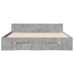 vidaXL Cadru de pat cu sertare, gri beton, 135x190 cm, lemn prelucrat vidaXL Cadru de pat cu sertare, gri beton, 135x190 cm, lemn prelucrat