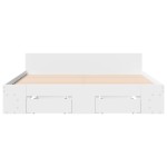vidaXL Cadru de pat cu sertare, alb, 120x190 cm, lemn prelucrat vidaXL Cadru de pat cu sertare, alb, 120x190 cm, lemn prelucrat
