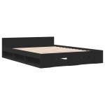 vidaXL Cadru de pat cu sertare, negru, 120x190 cm, lemn prelucrat vidaXL Cadru de pat cu sertare, negru, 120x190 cm, lemn prelucrat