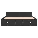 vidaXL Cadru de pat cu sertare, negru, 120x190 cm, lemn prelucrat vidaXL Cadru de pat cu sertare, negru, 120x190 cm, lemn prelucrat