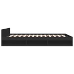 vidaXL Cadru de pat cu sertare, negru, 120x190 cm, lemn prelucrat vidaXL Cadru de pat cu sertare, negru, 120x190 cm, lemn prelucrat