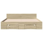 vidaXL Cadru de pat cu sertare stejar sonoma 120x190 cm lemn prelucrat