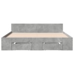 vidaXL Cadru de pat cu sertare, gri beton, 120x190 cm, lemn prelucrat vidaXL Cadru de pat cu sertare, gri beton, 120x190 cm, lemn prelucrat