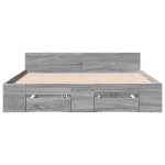 vidaXL Cadru de pat cu sertare gri sonoma 120x190 cm lemn prelucrat