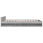 vidaXL Cadru de pat cu sertare gri sonoma 120x190 cm lemn prelucrat
