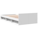 vidaXL Cadru de pat cu sertar, alb, 90x190 cm, lemn prelucrat