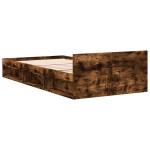 vidaXL Cadru de pat cu sertar stejar fumuriu 90x190 cm lemn prelucrat