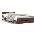 vidaXL Cadru de pat cu sertar, stejar maro, 90x190 cm lemn prelucrat