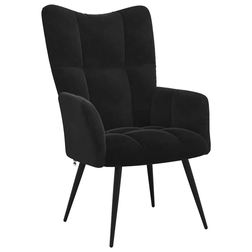 vidaXL Scaun de relaxare, negru, catifea