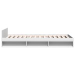 vidaXL Cadru de pat cu sertar, alb, 100x200 cm, lemn prelucrat