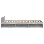 vidaXL Cadru de pat cu sertar, gri beton, 100x200 cm, lemn prelucrat
