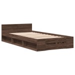 vidaXL Cadru de pat cu sertar, stejar maro, 100x200 cm lemn prelucrat