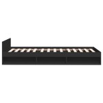 vidaXL Cadru de pat cu sertar, negru, 90x200 cm, lemn prelucrat