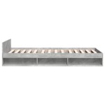 vidaXL Cadru de pat cu sertar, gri beton, 90x200 cm, lemn prelucrat