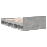 vidaXL Cadru de pat cu sertar, gri beton, 90x200 cm, lemn prelucrat