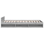 vidaXL Cadru de pat cu sertar gri sonoma 90x200 cm lemn prelucrat