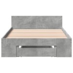 vidaXL Cadru de pat cu sertar, gri beton, 75x190 cm, lemn prelucrat vidaXL Cadru de pat cu sertar, gri beton, 75x190 cm, lemn prelucrat
