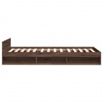 vidaXL Cadru de pat cu sertar stejar maro 75x190 cm lemn prelucrat