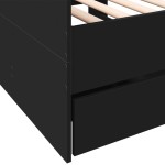 vidaXL Pat de zi cu sertare fără saltea, negru, 90x190 cm