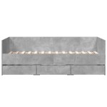 vidaXL Pat de zi cu sertare fără saltea, gri beton, 90x190 cm