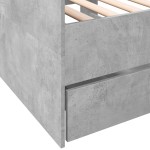 vidaXL Pat de zi cu sertare fără saltea, gri beton, 90x190 cm