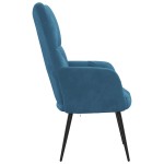 vidaXL Scaun de relaxare, albastru, catifea