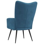 vidaXL Scaun de relaxare, albastru, catifea