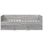 vidaXL Pat de zi cu sertare fără saltea, gri sonoma, 75x190 cm
