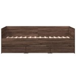vidaXL Pat de zi cu sertare fără saltea, stejar maro, 75x190 cm
