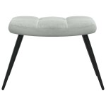 vidaXL Scaun de relaxare cu taburet, gri deschis, catifea vidaXL Scaun de relaxare cu taburet, gri deschis, catifea