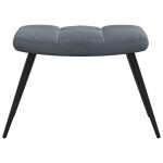 vidaXL Scaun de relaxare cu taburet, gri închis, catifea vidaXL Scaun de relaxare cu taburet, gri închis, catifea