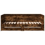 vidaXL Pat de zi cu sertare fără saltea, stejar fumuriu, 90x200 cm