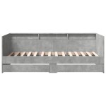 vidaXL Pat de zi cu sertare fără saltea, gri beton, 90x190 cm