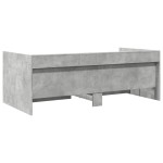 vidaXL Pat de zi cu sertare fără saltea, gri beton, 90x190 cm