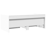 vidaXL Pat de zi cu sertare fără saltea, alb, 75x190 cm