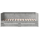 vidaXL Pat de zi cu sertare fără saltea, gri beton, 75x190 cm