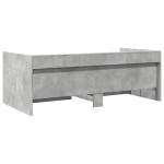 vidaXL Pat de zi cu sertare fără saltea, gri beton, 75x190 cm