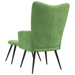 vidaXL Scaun de relaxare cu taburet, verde deschis, catifea