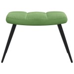 vidaXL Scaun de relaxare cu taburet, verde deschis, catifea